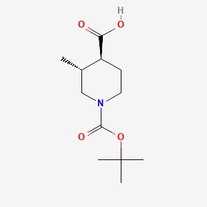 (3R,4S)-1-(tert-Butoxycarbonyl)-3-methylpiperidine-4-carboxylic acid chemical structure (CAS 1821810-67-6)