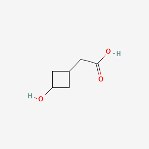 2-(trans-3-Hydroxycyclobutyl)acetic acid chemical structure (CAS 1821810-79-0)