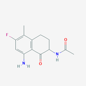 N-(8-Amino-6-fluoro-5-methyl-1-oxo-1,2,3,4-tetrahydronaphthalen-2-yl)acetamide chemical structure (CAS 182182-31-6)