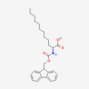 (R)-2-((((9H-Fluoren-9-yl)methoxy)carbonyl)amino)dodecanoic acid chemical structure (CAS 1821832-97-6)