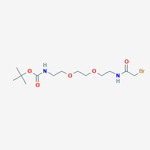tert-Butyl (2-(2-(2-(2-bromoacetamido)ethoxy)ethoxy)ethyl)carbamate chemical structure (CAS 182244-33-3)