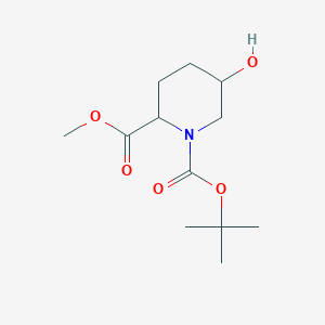 1-tert-Butyl 2-methyl 5-hydroxypiperidine-1,2-dicarboxylate chemical structure (CAS 1822538-74-8)