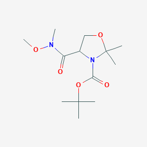 tert-Butyl 4-(methoxy(methyl)carbamoyl)-2,2-dimethyloxazolidine-3-carboxylate chemical structure (CAS 1822572-30-4)