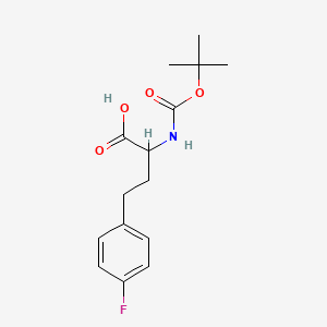 2-((tert-Butoxycarbonyl)amino)-4-(4-fluorophenyl)butanoic acid chemical structure (CAS 1822582-39-7)