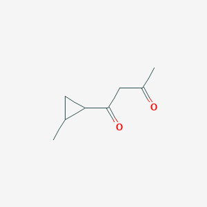 1-(2-Methylcyclopropyl)butane-1,3-dione chemical structure (CAS 1822654-72-7)