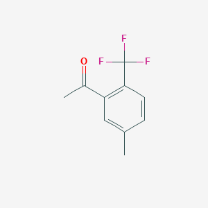 1-(5-Methyl-2-(trifluoromethyl)phenyl)ethan-1-one chemical structure (CAS 1822657-03-3)