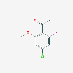 1-(4-Chloro-2-fluoro-6-methoxyphenyl)ethanone chemical structure (CAS 1822668-12-1)