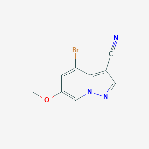 4-Bromo-6-methoxypyrazolo[1,5-a]pyridine-3-carbonitrile chemical structure (CAS 1822680-43-2)