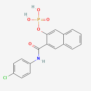 3-((4-Chlorophenyl)carbamoyl)naphthalen-2-yl dihydrogen phosphate chemical structure (CAS 18228-17-6)
