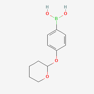 (4-((Tetrahydro-2H-pyran-2-yl)oxy)phenyl)boronic acid chemical structure (CAS 182281-01-2)