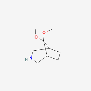 8,8-Dimethoxy-3-azabicyclo[3.2.1]octane chemical structure (CAS 1822844-21-2)