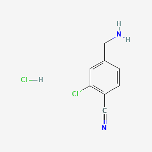 4-(Aminomethyl)-2-chlorobenzonitrile hydrochloride chemical structure (CAS 182292-02-0)
