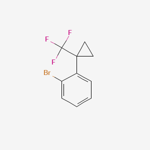1-Bromo-2-(1-(trifluoromethyl)cyclopropyl)benzene chemical structure (CAS 1822928-76-6)