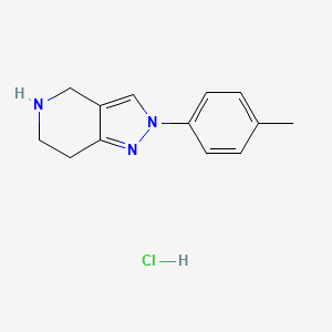 2-(p-Tolyl)-4,5,6,7-tetrahydro-2H-pyrazolo[4,3-c]pyridine hydrochloride chemical structure (CAS 1823225-82-6)