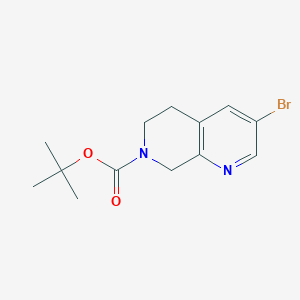 tert-Butyl 3-bromo-5,6-dihydro-1,7-naphthyridine-7(8H)-carboxylate chemical structure (CAS 1823228-83-6)