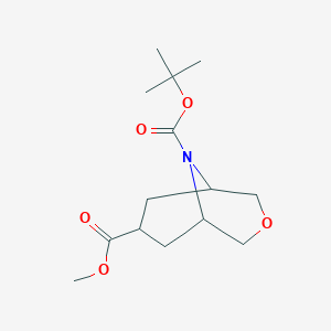 9-tert-Butyl 7-methyl 3-oxa-9-azabicyclo[3.3.1]nonane-7,9-dicarboxylate chemical structure (CAS 1823229-54-4)