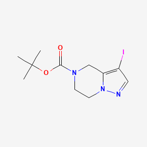 tert-Butyl 3-iodo-6,7-dihydropyrazolo[1,5-a]pyrazine-5(4H)-carboxylate chemical structure (CAS 1823229-68-0)