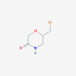 6-(Bromomethyl)morpholin-3-one chemical structure (CAS 1823252-67-0)
