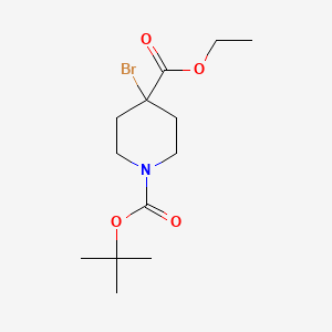 1-(tert-Butyl) 4-ethyl 4-bromopiperidine-1,4-dicarboxylate chemical structure (CAS 1823257-80-2)