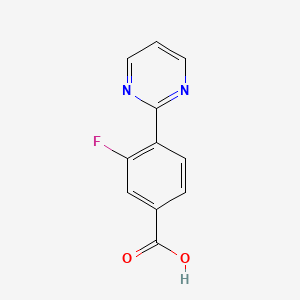 3-Fluoro-4-(pyrimidin-2-yl)benzoic acid chemical structure (CAS 1823295-07-3)