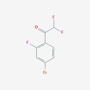1-(4-Bromo-2-fluorophenyl)-2,2-difluoroethan-1-one chemical structure (CAS 1823322-79-7)