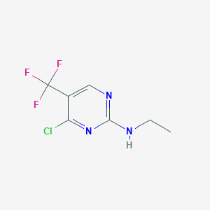 4-Chloro-N-ethyl-5-(trifluoromethyl)pyrimidin-2-amine chemical structure (CAS 1823322-84-4)