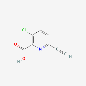 3-Chloro-6-ethynylpicolinic acid chemical structure (CAS 1823365-41-8)