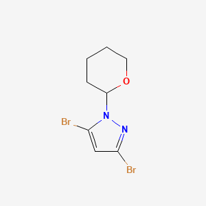 3,5-Dibromo-1-(tetrahydro-2H-pyran-2-yl)-1H-pyrazole chemical structure (CAS 1823383-54-5)