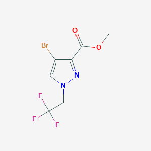 Methyl 4-bromo-1-(2,2,2-trifluoroethyl)-1H-pyrazole-3-carboxylate chemical structure (CAS 1823403-85-5)