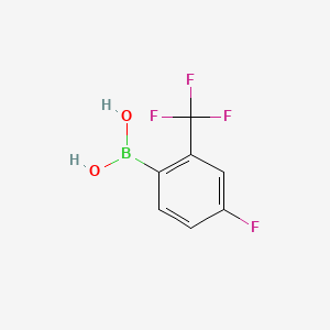(4-Fluoro-2-(trifluoromethyl)phenyl)boronic acid chemical structure (CAS 182344-16-7)