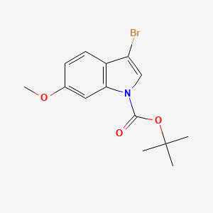 tert-Butyl 3-bromo-6-methoxy-1H-indole-1-carboxylate chemical structure (CAS 1823499-34-8)