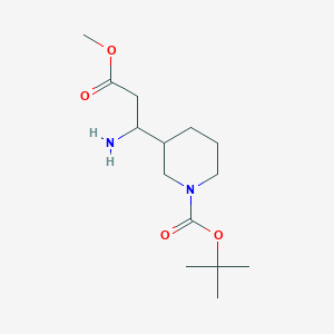 tert-Butyl 3-(1-amino-3-methoxy-3-oxopropyl)piperidine-1-carboxylate chemical structure (CAS 1823506-74-6)