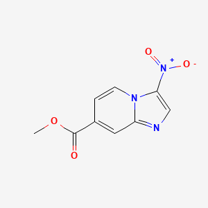 Methyl 3-nitroimidazo[1,2-a]pyridine-7-carboxylate chemical structure (CAS 1823865-12-8)