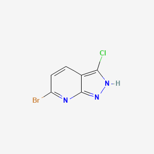 6-Bromo-3-chloro-1H-pyrazolo[3,4-b]pyridine chemical structure (CAS 1823877-93-5)