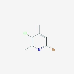 6-Bromo-3-chloro-2,4-dimethylpyridine chemical structure (CAS 1823899-58-6)