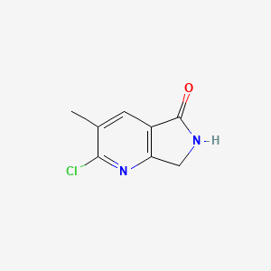 2-Chloro-3-methyl-6,7-dihydro-5H-pyrrolo[3,4-b]pyridin-5-one chemical structure (CAS 1823921-16-9)