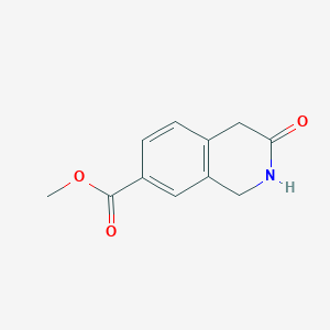 Methyl 3-oxo-1,2,3,4-tetrahydroisoquinoline-7-carboxylate chemical structure (CAS 1823924-37-3)