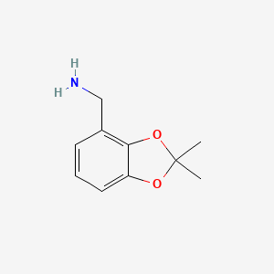 (2,2-Dimethylbenzo[d][1,3]dioxol-4-yl)methanamine chemical structure (CAS 1823947-30-3)