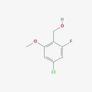 (4-Chloro-2-fluoro-6-methoxyphenyl)methanol chemical structure (CAS 1823952-59-5)