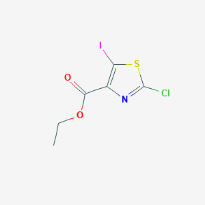 Ethyl 2-chloro-5-iodothiazole-4-carboxylate chemical structure (CAS 1823953-41-8)