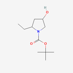 tert-Butyl 2-ethyl-4-hydroxypyrrolidine-1-carboxylate chemical structure (CAS 1824027-73-7)