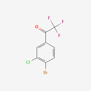 1-(4-Bromo-3-chlorophenyl)-2,2,2-trifluoroethan-1-one chemical structure (CAS 1824056-50-9)