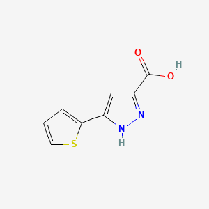 5-Thiophen-2-yl-1H-pyrazole-3-carboxylic acid chemical structure (CAS 182415-24-3)