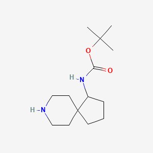 tert-butyl N-{8-azaspiro[4.5]decan-1-yl}carbamate chemical structure (CAS 1824202-09-6)
