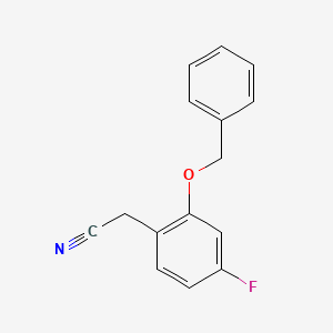 2-(2-(Benzyloxy)-4-fluorophenyl)acetonitrile chemical structure (CAS 1824265-83-9)