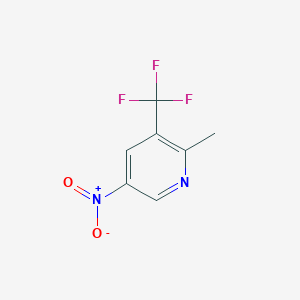 2-Methyl-5-nitro-3-(trifluoromethyl)pyridine chemical structure (CAS 1824299-76-4)