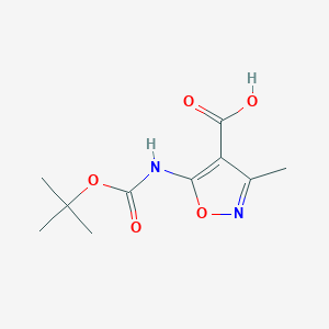 5-((tert-Butoxycarbonyl)amino)-3-methylisoxazole-4-carboxylic acid chemical structure (CAS 1824335-43-4)