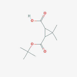 3-(tert-Butoxycarbonyl)-2,2-dimethylcyclopropane-1-carboxylic acid chemical structure (CAS 1824533-77-8)