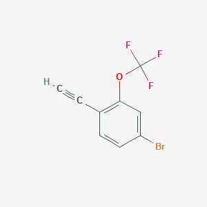 4-Bromo-1-ethynyl-2-(trifluoromethoxy)benzene chemical structure (CAS 1824630-55-8)