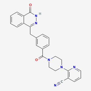 2-(4-(3-((4-Oxo-3,4-dihydrophthalazin-1-yl)methyl)benzoyl)piperazin-1-yl)nicotinonitrile chemical structure (CAS 1825345-33-2)